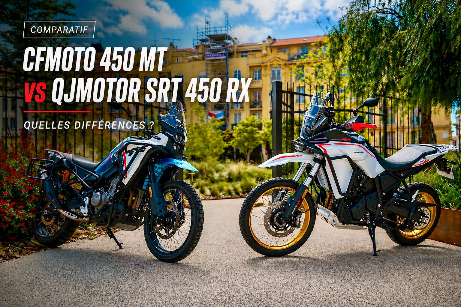 Comparatif CFMoto 450MT vs QJMotor SRT 450 SX à Nice